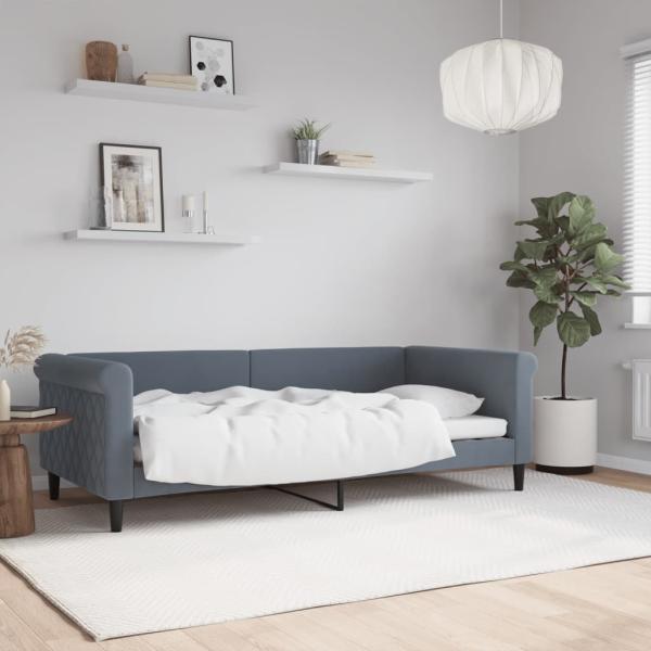 ARDEBO.de - Tagesbett Dunkelgrau 90x190 cm Samt