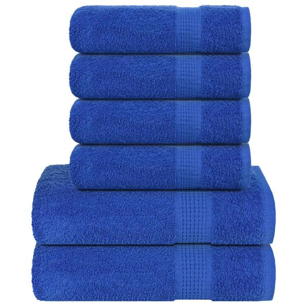 ARDEBO.de - 6-tlg. Handtuch-Set Blau 360 g/m² 100% Baumwolle