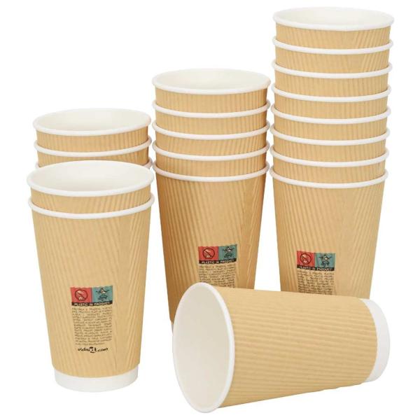 ARDEBO.de - Pappbecher 500 Stk. 16oz 400ml Braun