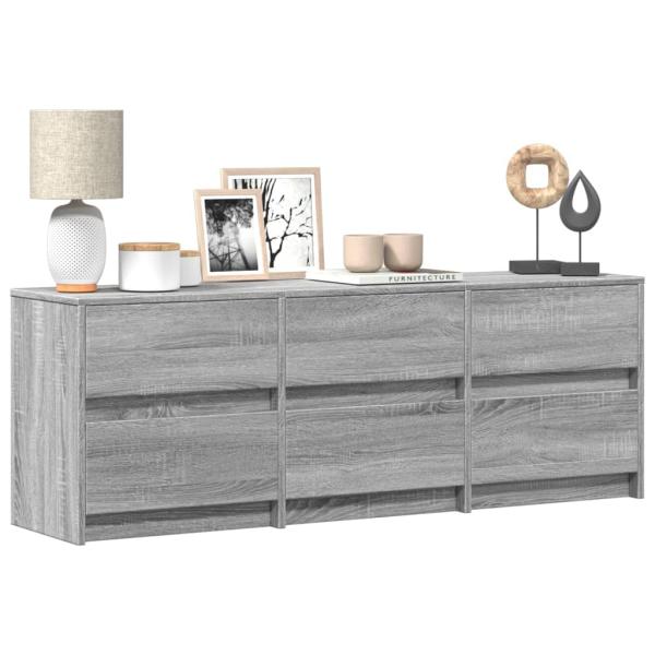 ARDEBO.de - TV-Schrank mit LED-Beleuchtung Grau Sonoma 140x34x50 cm
