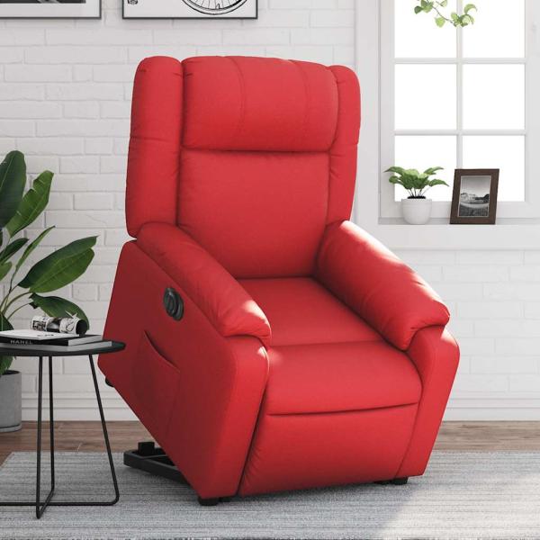 ARDEBO.de - Relaxsessel mit Aufstehhilfe Elektrisch Rot Kunstleder