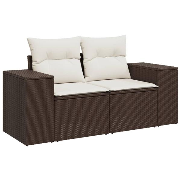 ARDEBO.de - 8-tlg. Garten-Sofagarnitur mit Kissen Braun Poly Rattan