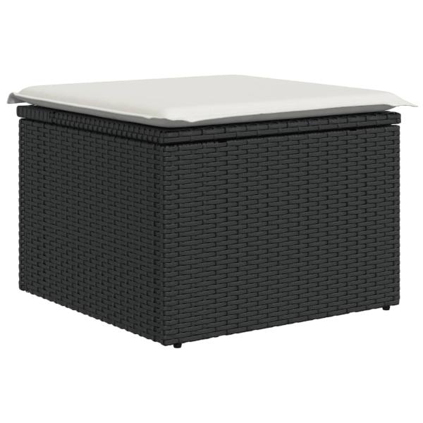 11-tlg. Garten-Sofagarnitur mit Kissen Braun Poly Rattan
