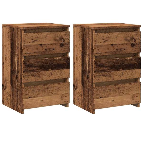 Nachttische 2 Stk. Altholz-Optik 40x35x62,5 cm Holzwerkstoff