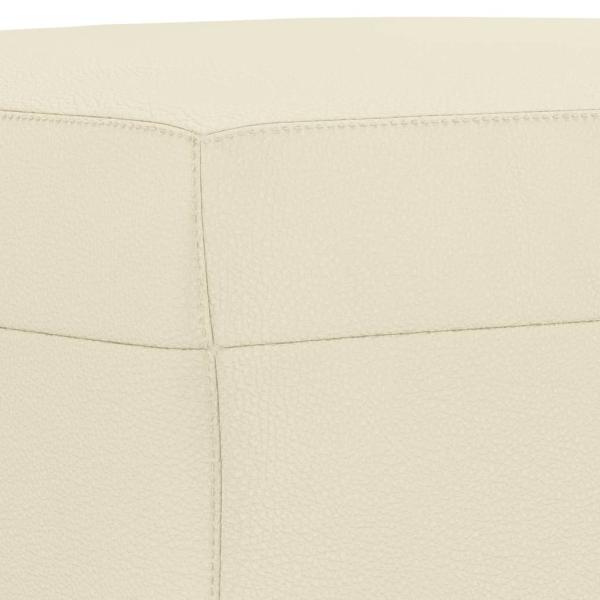 4-tlg. Sofagarnitur mit Kissen Creme Kunstleder