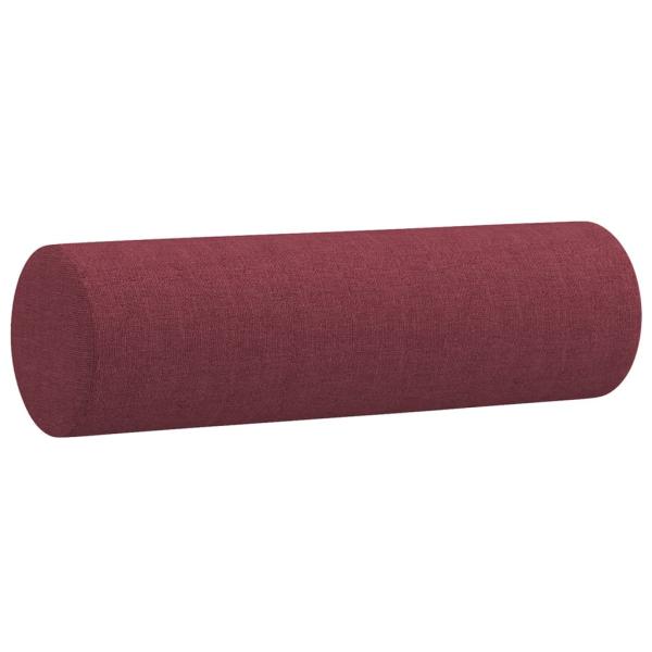 ARDEBO.de - 3-tlg. Sofagarnitur mit Kissen Weinrot Stoff