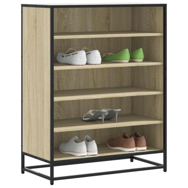 ARDEBO.de - Schuhschrank Sonoma Eiche 75x38x97,5 cm Holzwerkstoff Metall