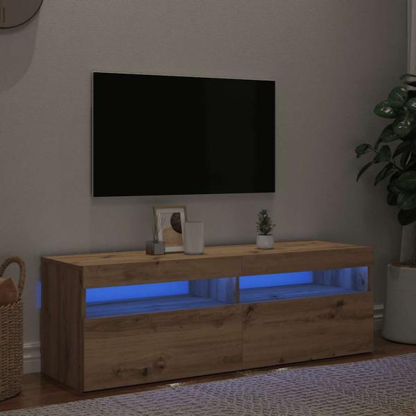ARDEBO.de - TV-Schrank mit LED Artisan-Eiche 120x35x40 cm Holzwerkstoff