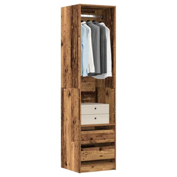 ARDEBO.de - Kleiderschrank Altholz-Optik 50x50x200 cm Holzwerkstoff
