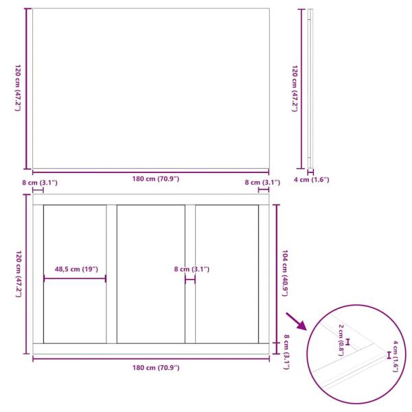 Tischplatte Hellbraun 180x120x4,2cm Massivholz Eiche Rechteckig