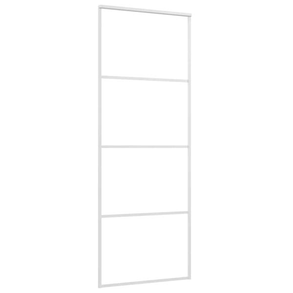 Schiebetür ESG-Mattglas und Aluminium 76x205 cm Weiß