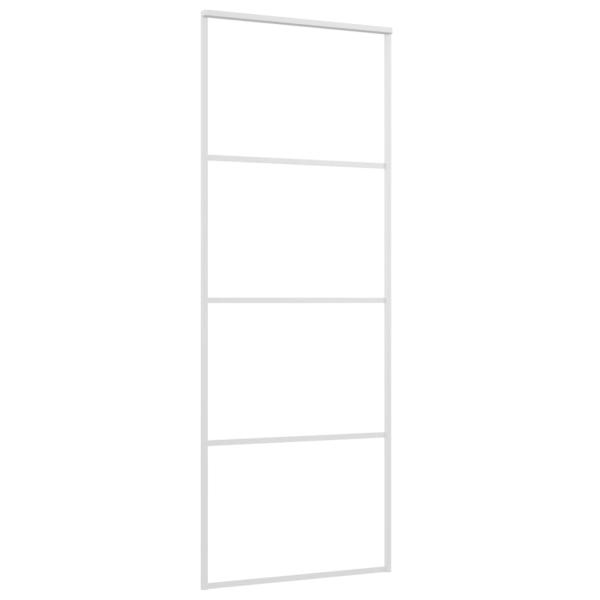 Schiebetür ESG-Mattglas und Aluminium 76x205 cm Weiß