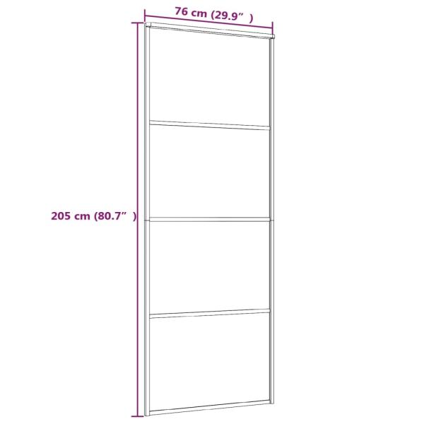 Schiebetür ESG-Mattglas und Aluminium 76x205 cm Weiß