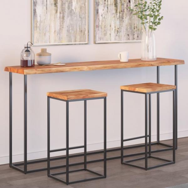 ARDEBO.de - Tischplatte 160x40x2,5cm Rechteckig Massivholz Akazie Baumkante
