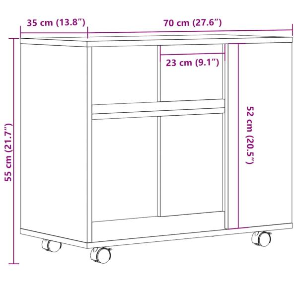 Beistelltisch Artisan-Eiche 70x35x55 cm Holzwerkstoff