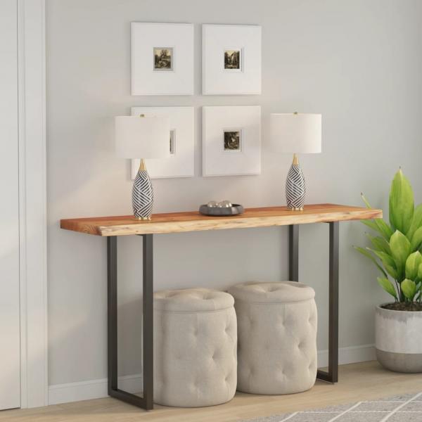 ARDEBO.de - Tischplatte 120x40x3,8cm Rechteckig Massivholz Akazie Baumkante