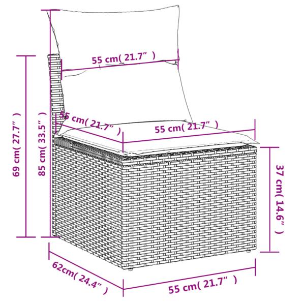 ARDEBO.de - 9-tlg. Garten-Sofagarnitur mit Kissen Braun Poly Rattan