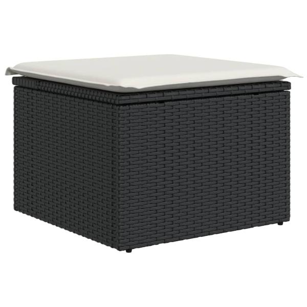 10-tlg. Garten-Sofagarnitur mit Kissen Braun Poly Rattan