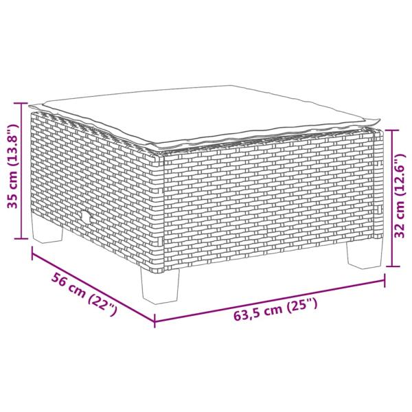 6-tlg. Garten-Sofagarnitur mit Kissen Beige Poly Rattan