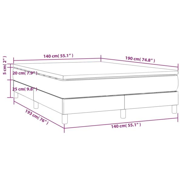 Boxspringbett mit Matratze Creme 140x190 cm Kunstleder