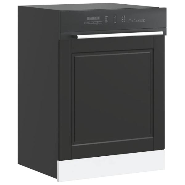 ARDEBO.de - Geschirrspülerblende Porto Schwarz 60x1,5x67 cm Holzwerkstoff