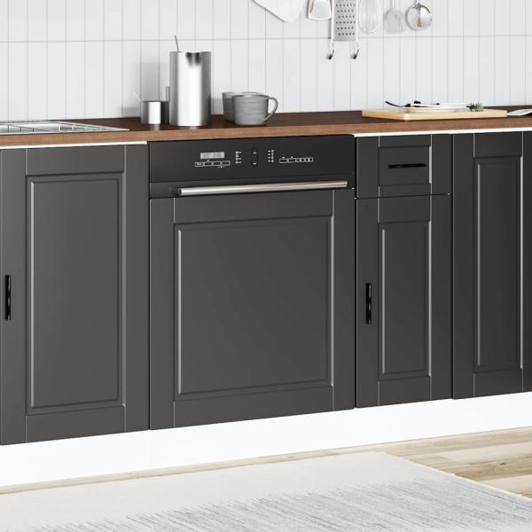 Geschirrspülerblende Porto Schwarz 60x1,5x67 cm Holzwerkstoff