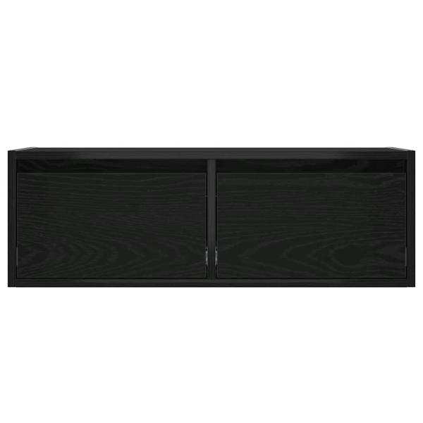 TV-Schrank mit LED-Leuchten Schwarz Eichen-Optik 75x35,5x25 cm