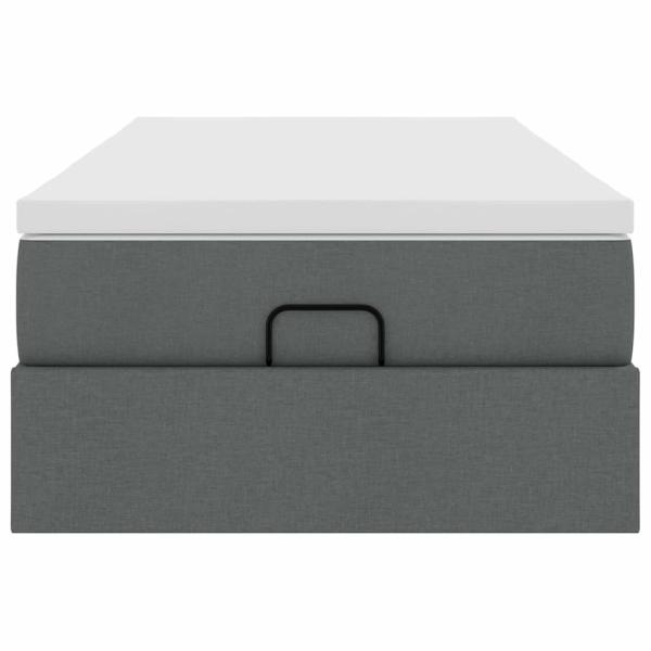 Ottoman-Bett mit Matratze Dunkelgrau 80x200 cm Stoff