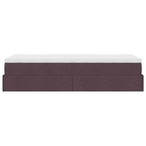 Ottoman-Bett mit Matratze Dunkelbraun 80x200 cm Stoff