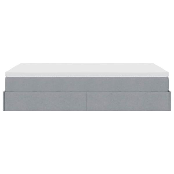 Ottoman-Bett mit Matratze Hellgrau 120x190 cm Stoff