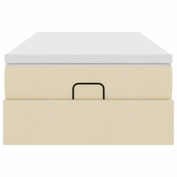 Ottoman-Bett mit Matratze Creme 100x200 cm Stoff