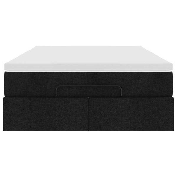 Ottoman-Bett mit Matratze Schwarz 120x200 cm Stoff