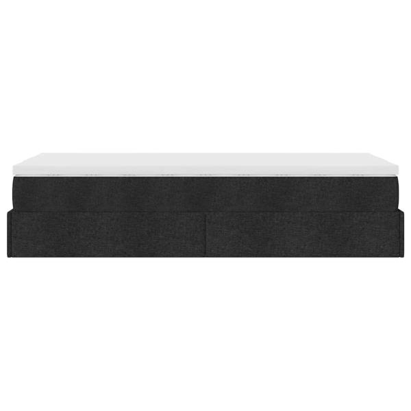 Ottoman-Bett mit Matratze Schwarz 90x190 cm Stoff