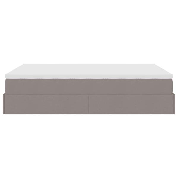 Ottoman-Bett mit Matratze Taupe 140x200 cm Stoff