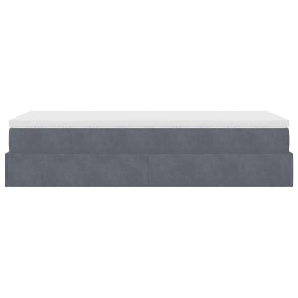 Ottoman-Bett mit Matratze Dunkelgrau 80x200 cm Samt