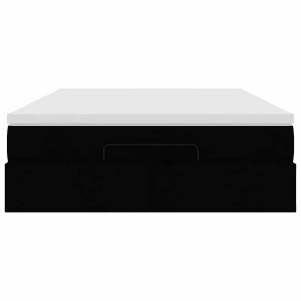 Ottoman-Bett mit Matratze Schwarz 140x200 cm Stoff