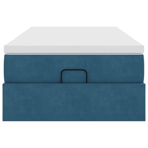 Ottoman-Bett mit Matratze Dunkelblau 90x190 cm Samt