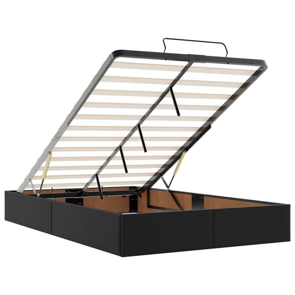Ottoman-Bett mit Matratze Schwarz 120x190 cm Kunstleder