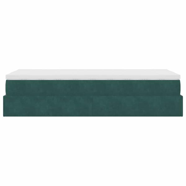 Ottoman-Bett mit Matratze Dunkelgrün 90x200 cm Samt