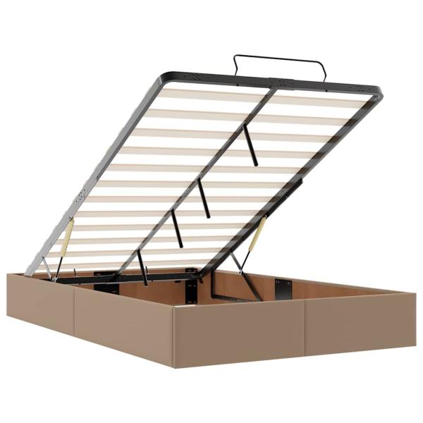 Ottoman-Bett mit Matratze Cappuccino-Braun 120x200cm Kunstleder