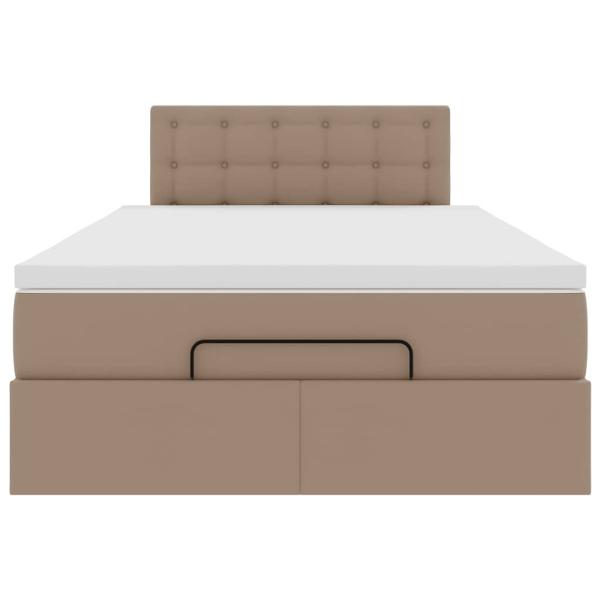 Ottoman-Bett mit Matratze Cappuccino-Braun 120x200cm Kunstleder