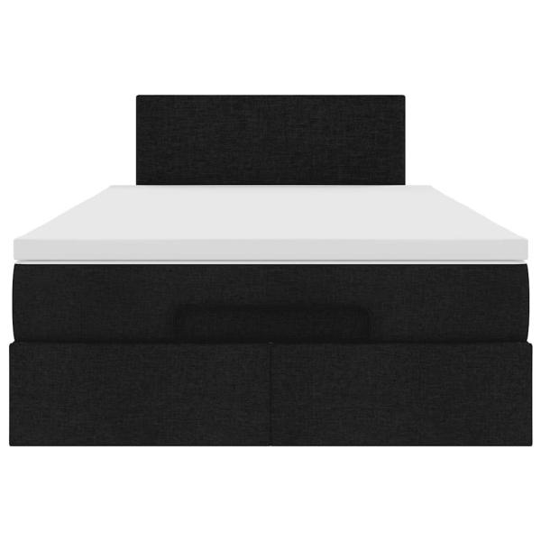 Ottoman-Bett mit Matratze Schwarz 120x190 cm Stoff