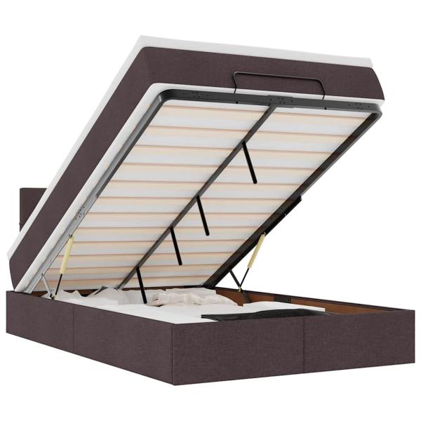Ottoman-Bett mit Matratze Dunkelbraun 120x200 cm Stoff