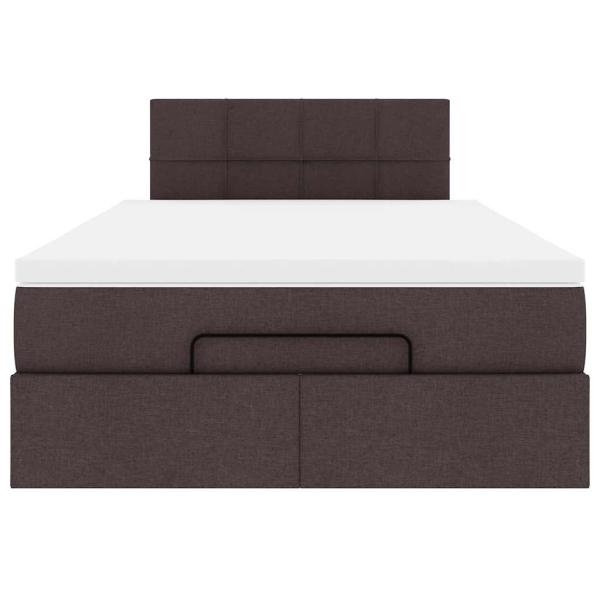 Ottoman-Bett mit Matratze Dunkelbraun 120x200 cm Stoff