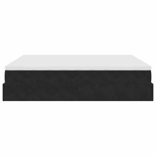 Ottoman-Bett mit Matratzen Schwarz 200x200 cm Samt