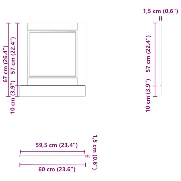 Geschirrspülerblende Porto Räuchereiche 60x1,5x67 cm