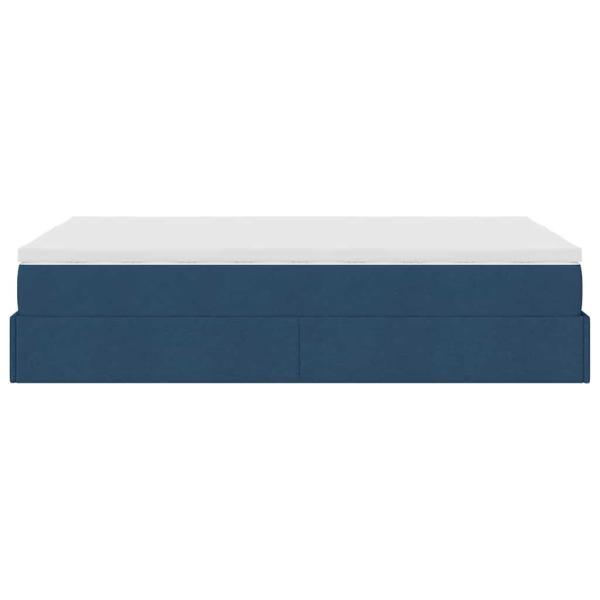 Ottoman-Bett mit Matratze Blau 120x200 cm Stoff
