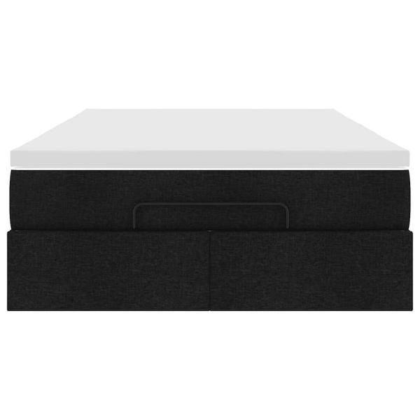 Ottoman-Bett mit Matratze Schwarz 120x190 cm Stoff