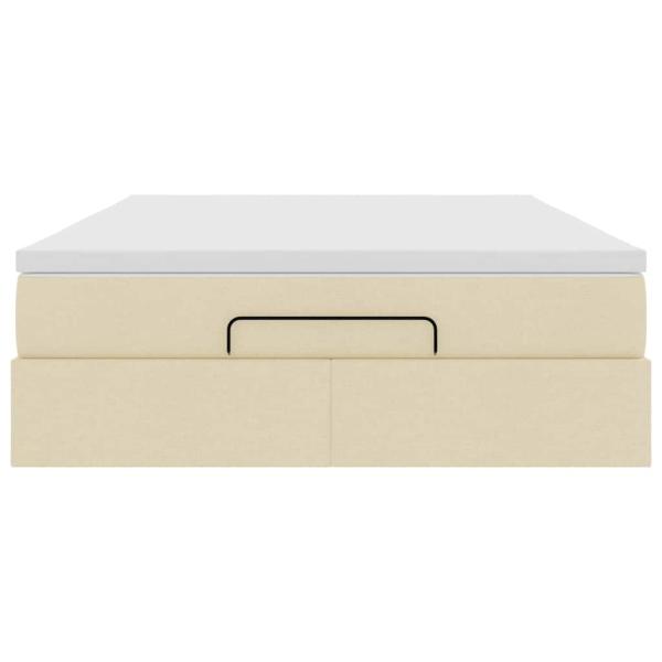 Ottoman-Bett mit Matratze Creme 140x200 cm Stoff