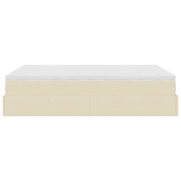Ottoman-Bett mit Matratze Creme 140x200 cm Stoff